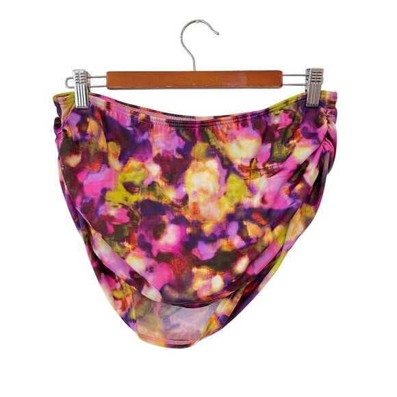 Victorias Secret Size M Skirted Bikini Swim Bottom Ruched Overlay Floral - Picture 1 of 5